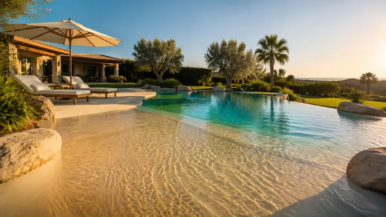 Piscina con entrada tipo playa